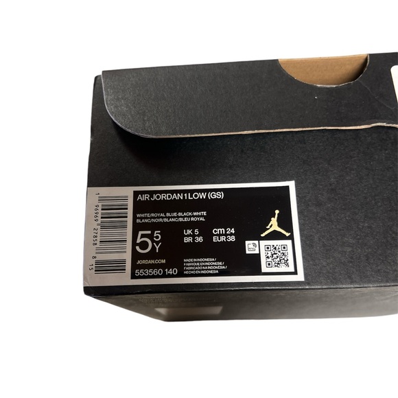 Nike Air Jordan 1 Low Alternate Royal Blue Toe Womens 7 GS 5.5 NEW! - Picture 7 of 7